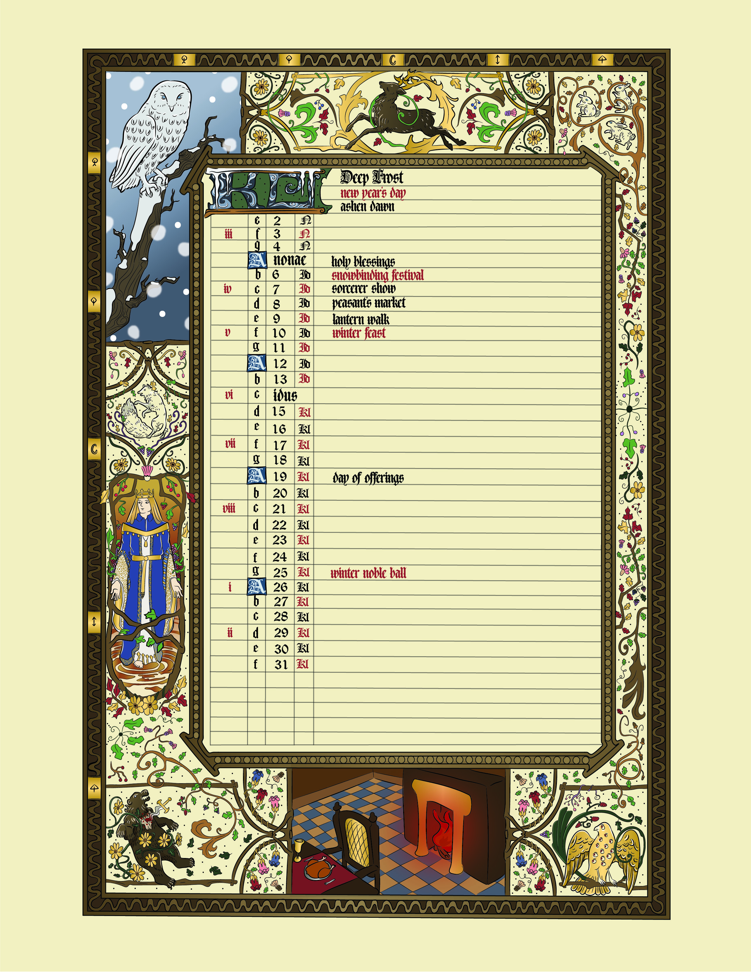 January calendar design